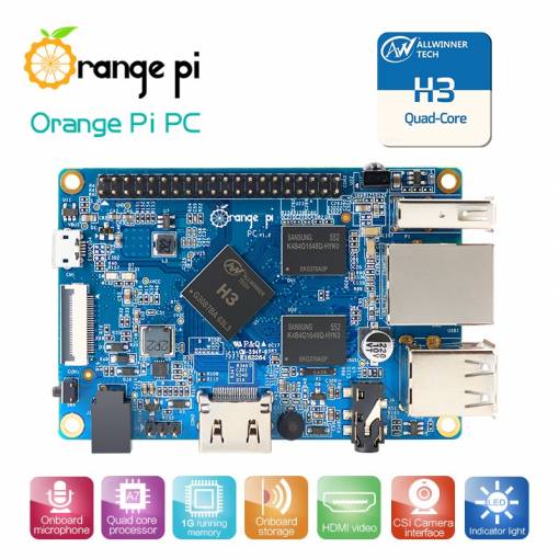 Foto - Orange Pi PC H3 Quad-core 1.6GHz, 1G RAM Ubuntu Linux Android mini PC Raspberry Pi 2 Kompatibilní