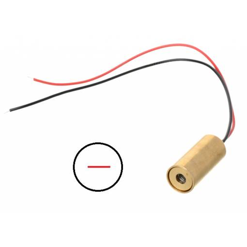 Foto - Laserový modul červený 4~6mW 9mm 3V s optikou vykreslující čáru