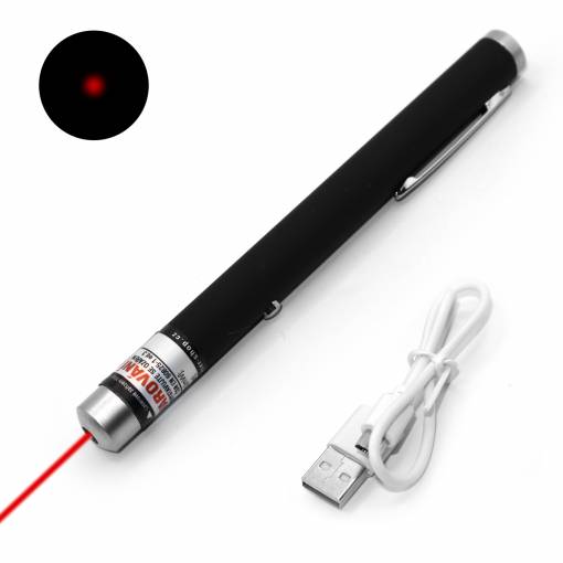 Foto - Laserové ukazovátko s USB nabíjením - Červené, 7 mW