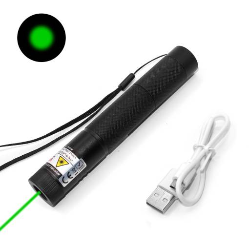Foto - Laserové ukazovátko s integrovanou baterií - Zelené, 100mW 532nm