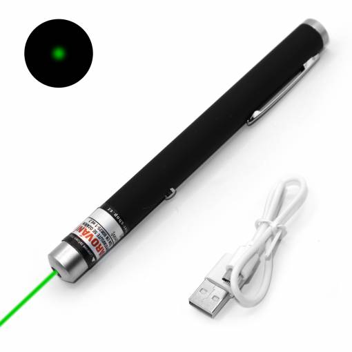 Foto - Laserové ukazovátko zelené 7mW s USB nabíjením