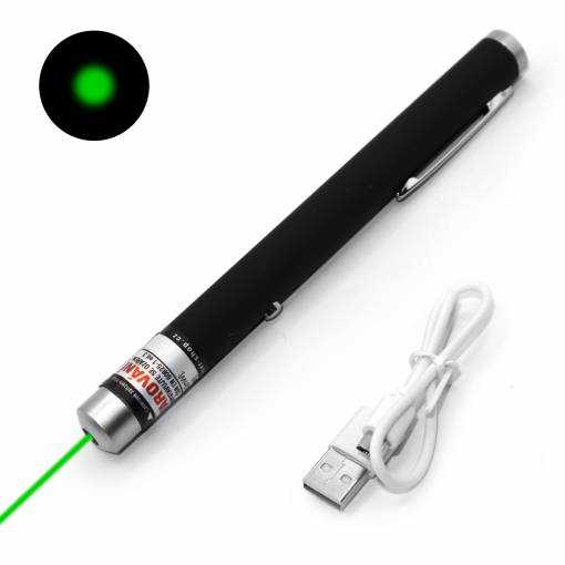 Foto - Laserové ukazovátko zelené 50mW s USB nabíjením
