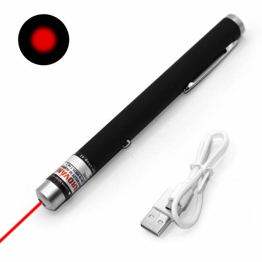 Foto - Laserové ukazovátko s USB nabíjením - Červené, 100 mW